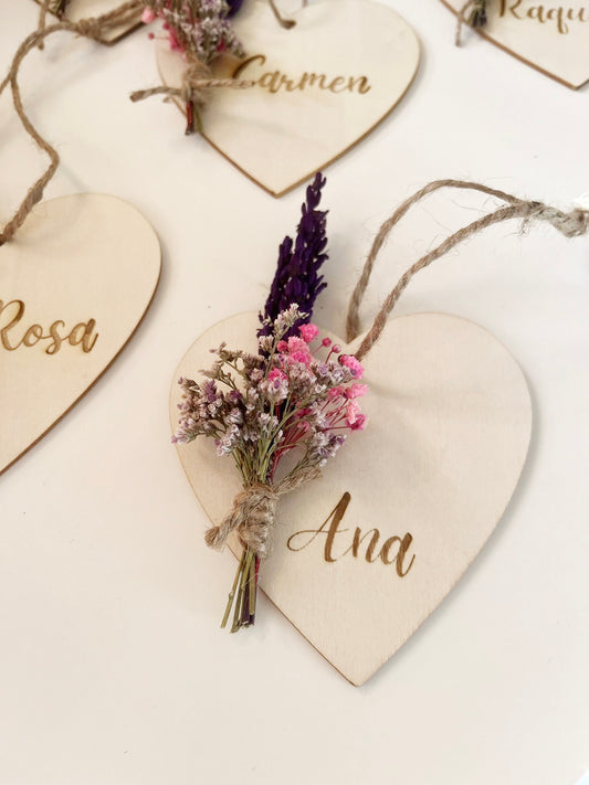 Corazón personalizable de madera