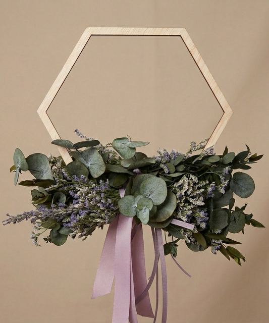 Ramo de novia con estructura HEXAGONAL